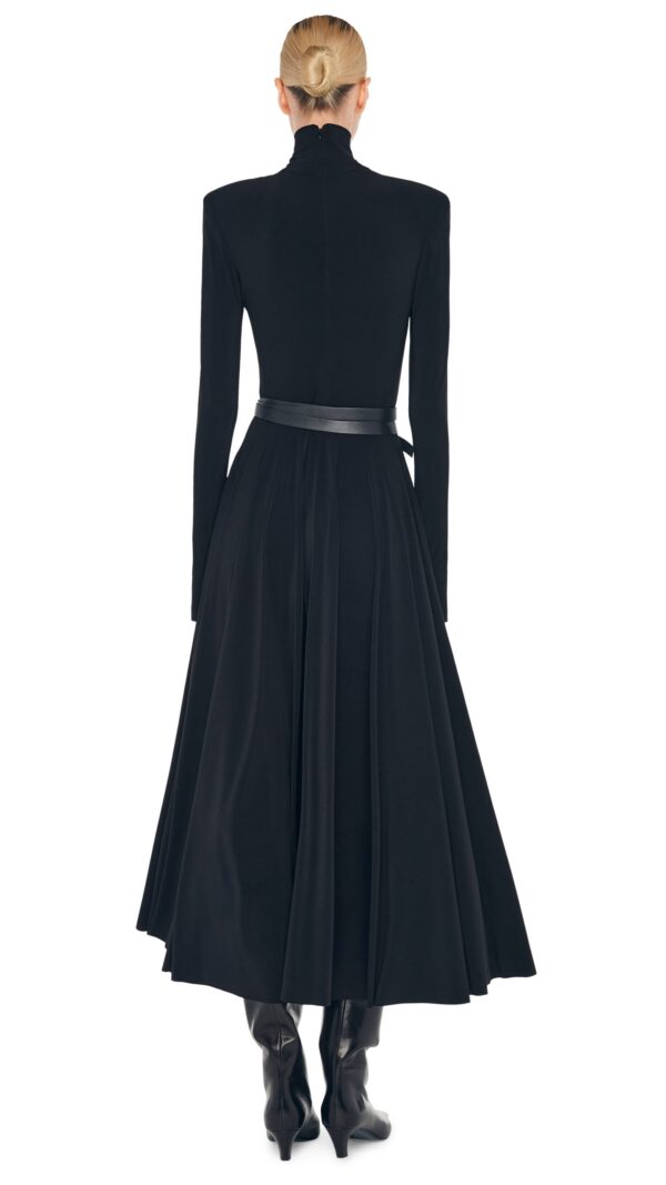LS SHOULDER PAD TURTLE FLARED DRESS - Image 3