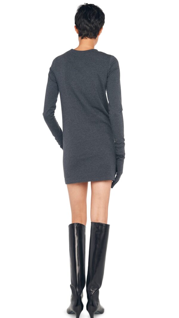 LONG SLEEVE TAILORED TERRY MINI DRESS - Image 4