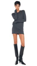 LONG SLEEVE TAILORED TERRY MINI DRESS