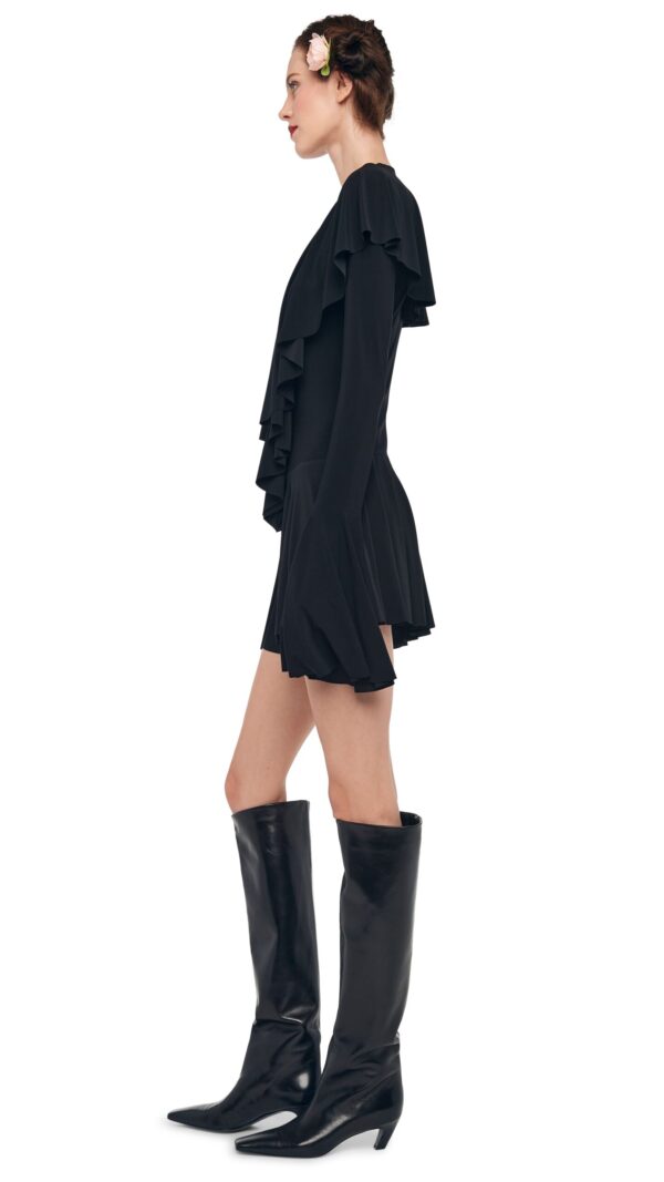 LS DEEP V RUFFLE MINI DRESS - Image 9