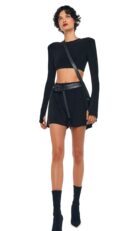 CROPPED SHOULDER PAD TOP